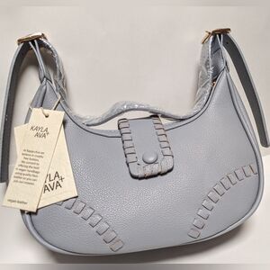 Nwt Kayla + Ava Stitch Winter Baby Blue Vegan small Hobo Shoulder bag